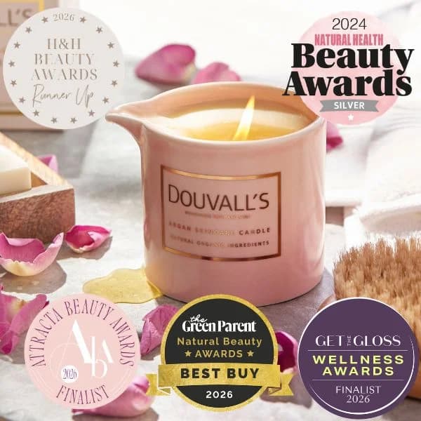 Organic Argan Skincare Candle, Forbidden Spices 180g | Intensely Nourishing and Hydrating Body Treatment