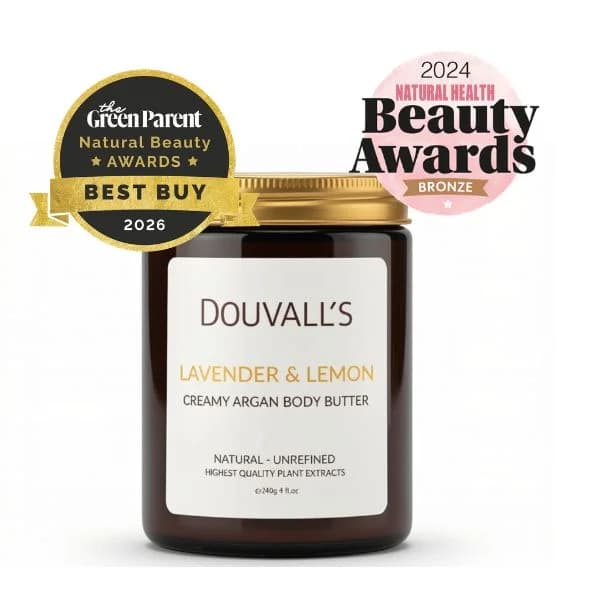 Organic Creamy Argan Body Butter Lavender and Lemon 240ml – image 1
