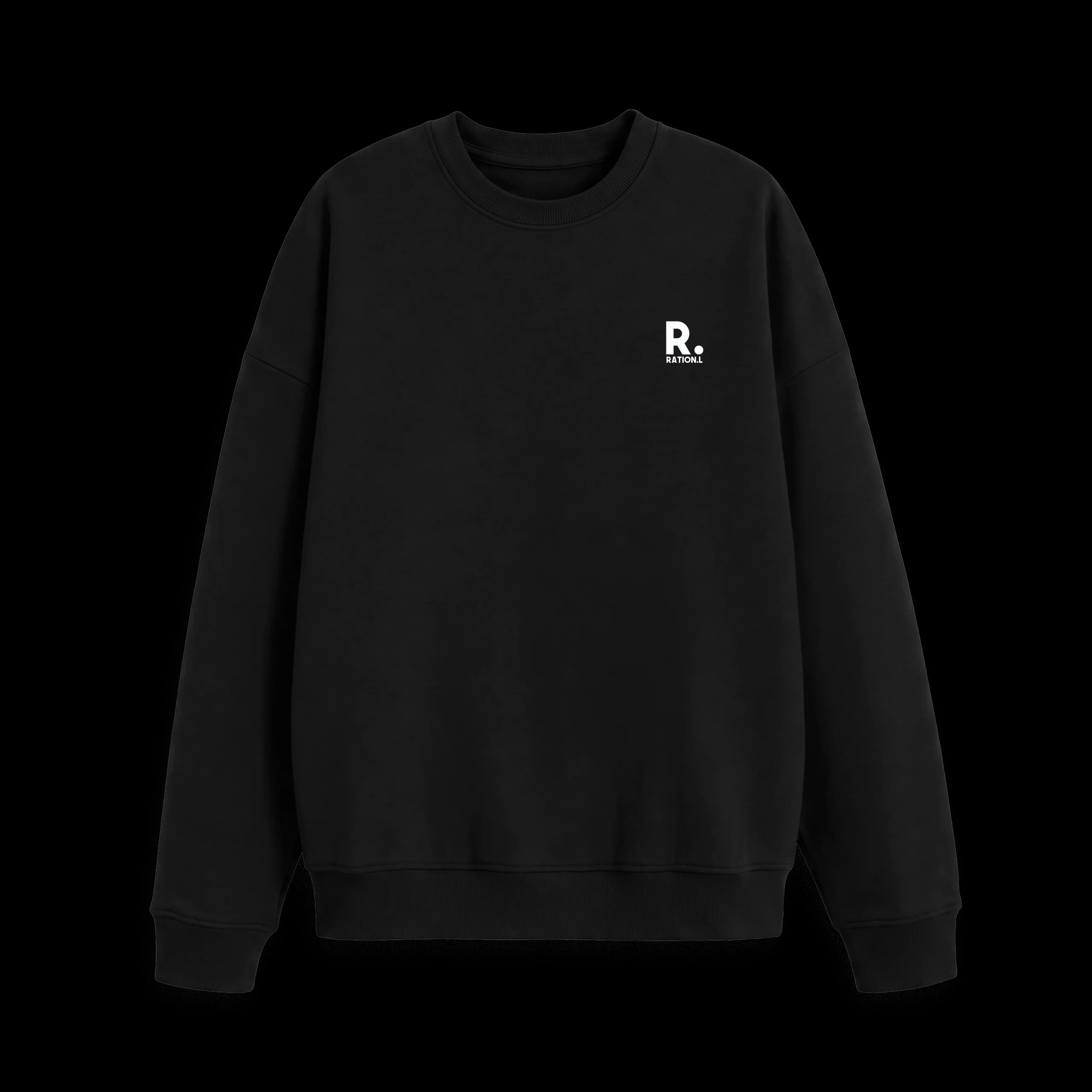 Black Printed Sweater Front