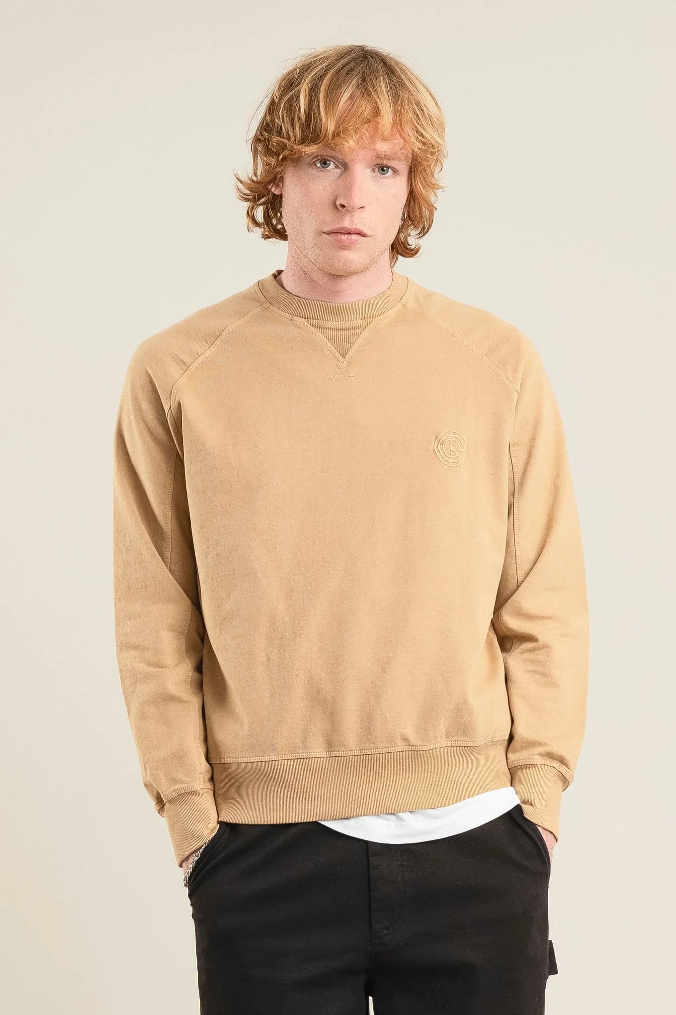 Organic Cotton Loopback Sweatshirt in Croissant – image 1