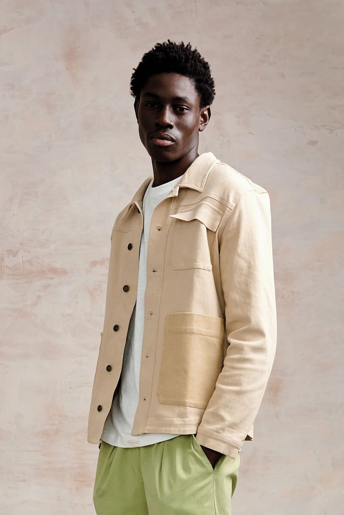 Organic Cotton Patchwork Jacket - Sand – image 1