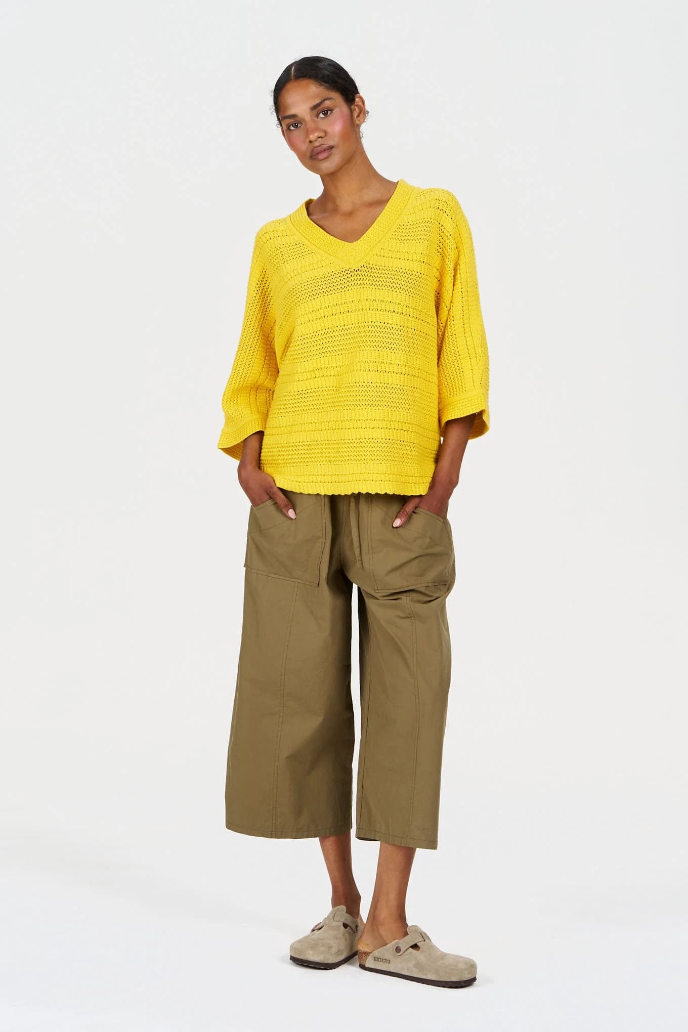 CLEO Organic Cotton Trouser - Khaki