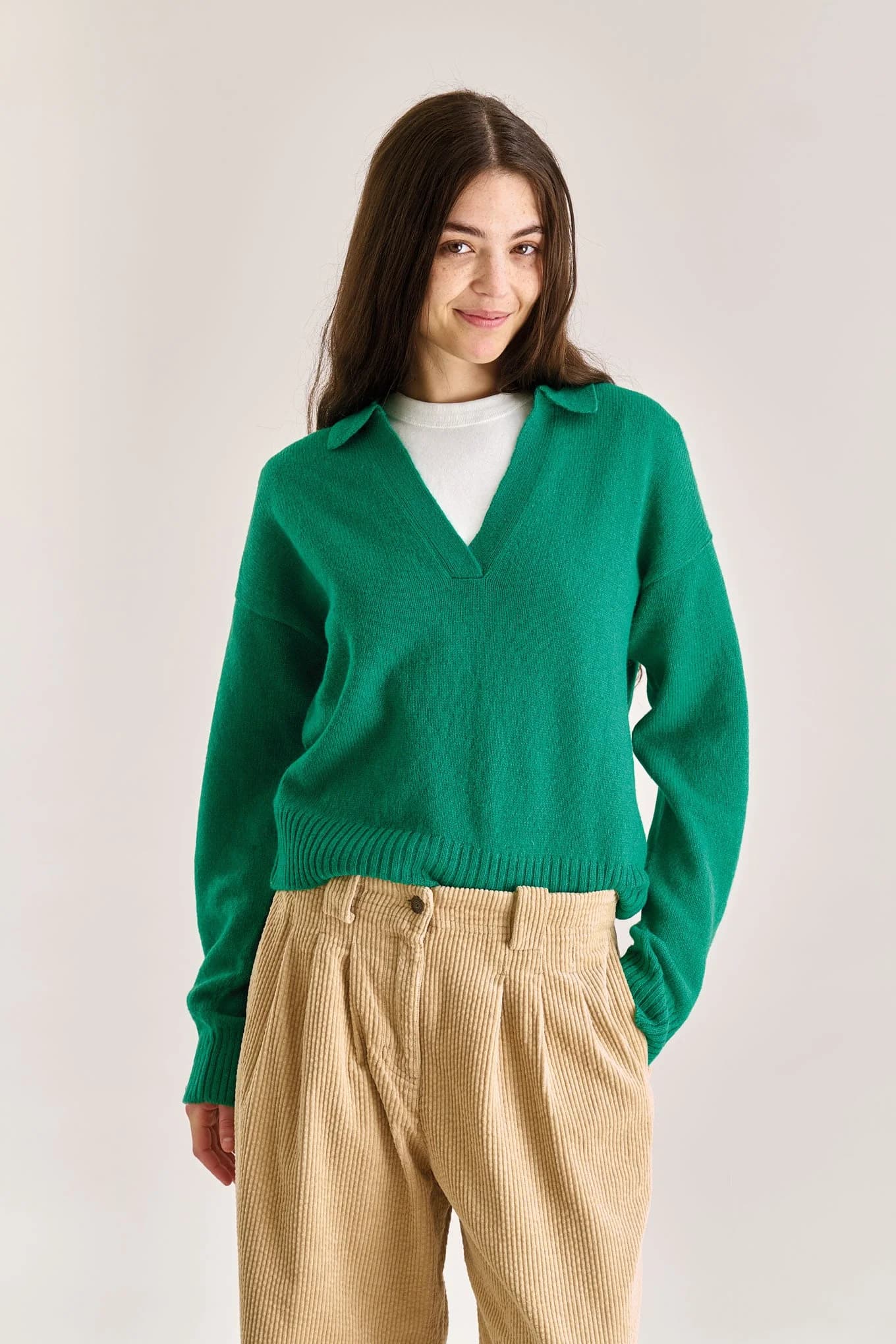 Connie Merino Wool Top - Green – image 1