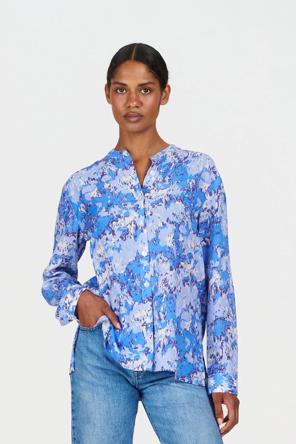 CORBY Tencel Linen Shirt - Acid Blue