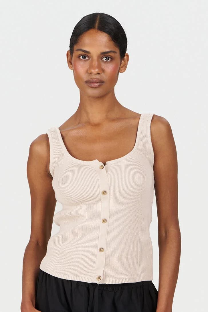 COVE - GOTS Organic Cotton Vest - Sand