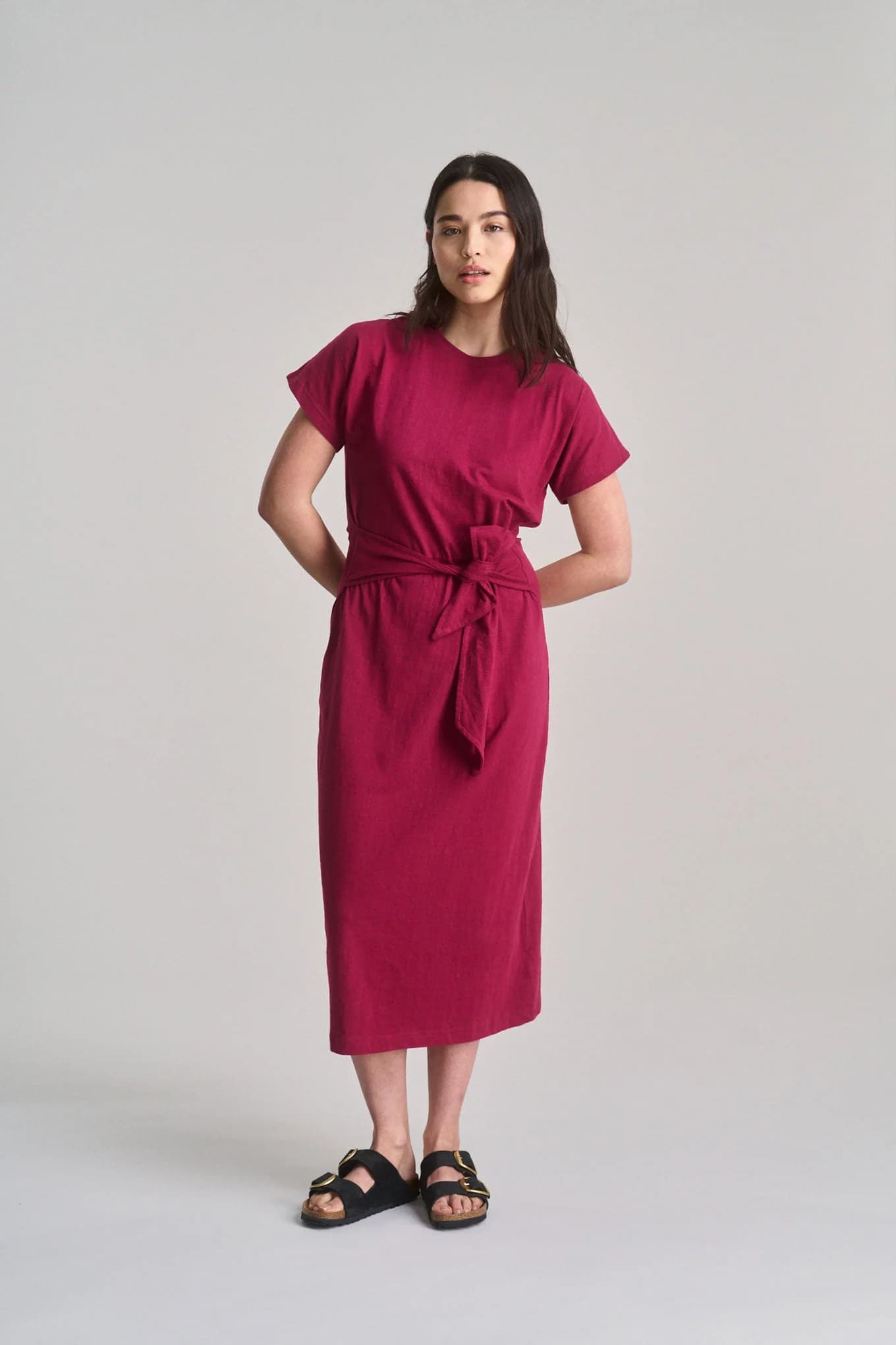 FONDA - Organic Cotton Jersey Dress - Berry