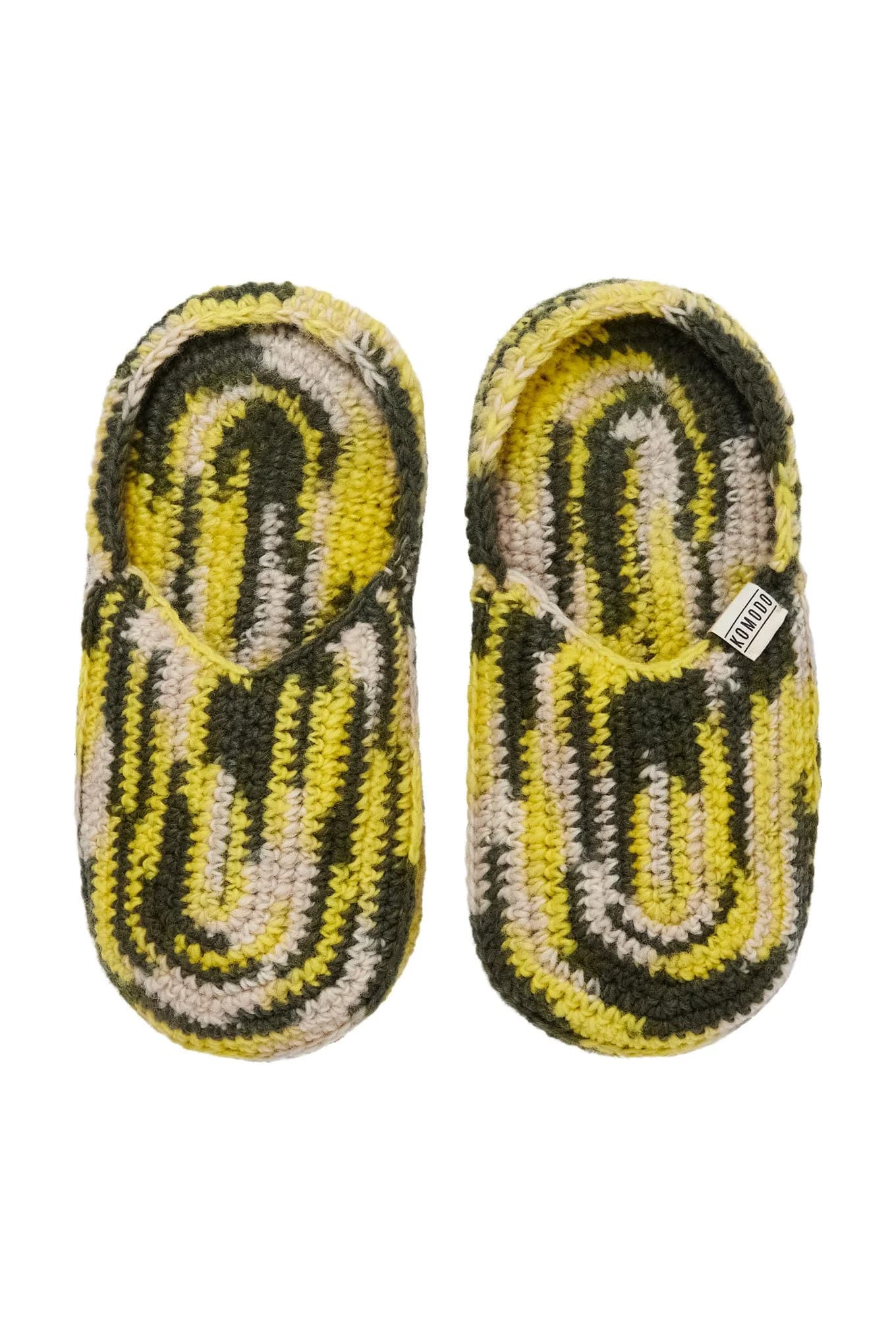 HIDE - Lambswool House Slipper Space Dye Green