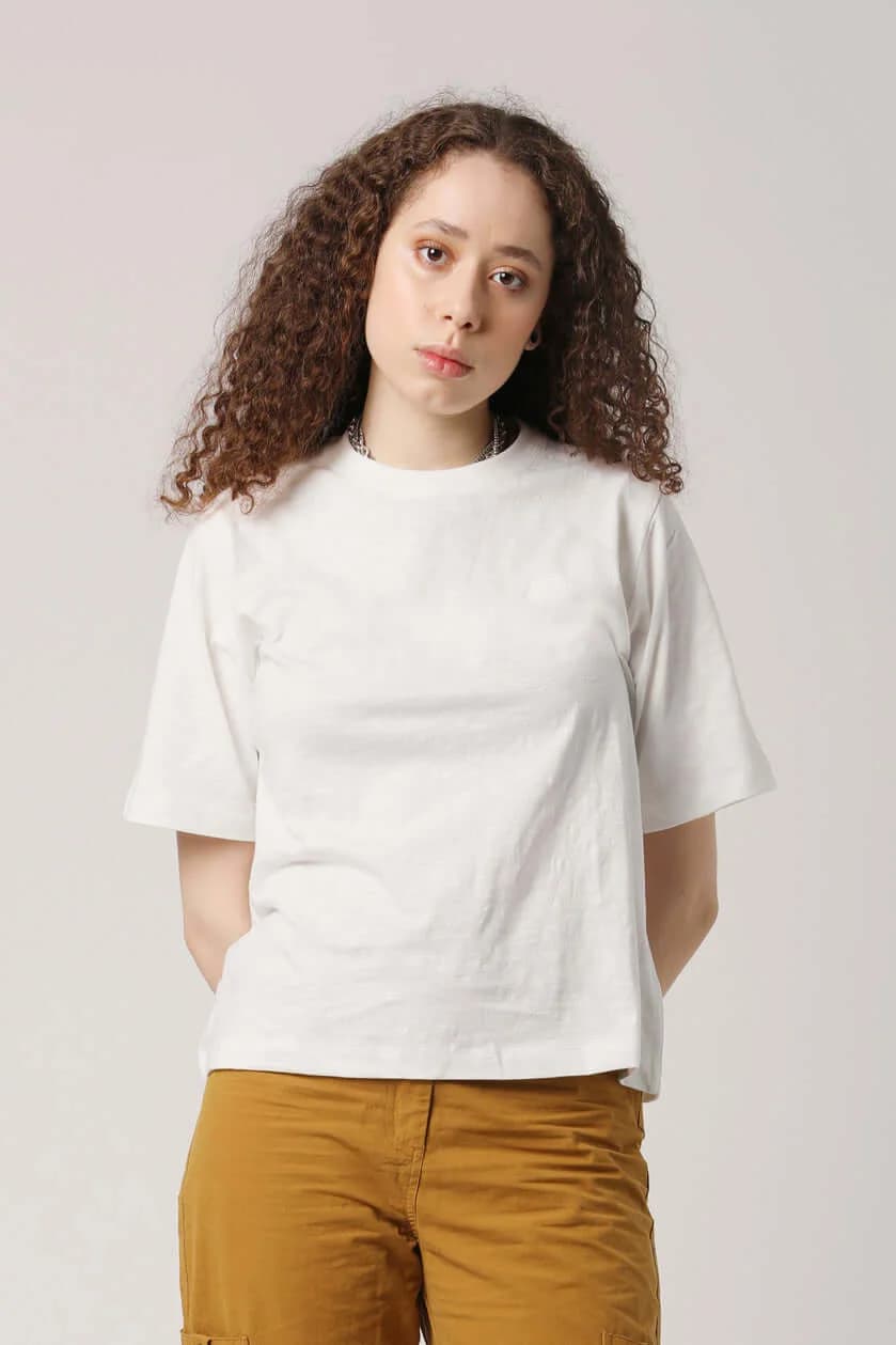 Inga Organic Cotton Off White Tee