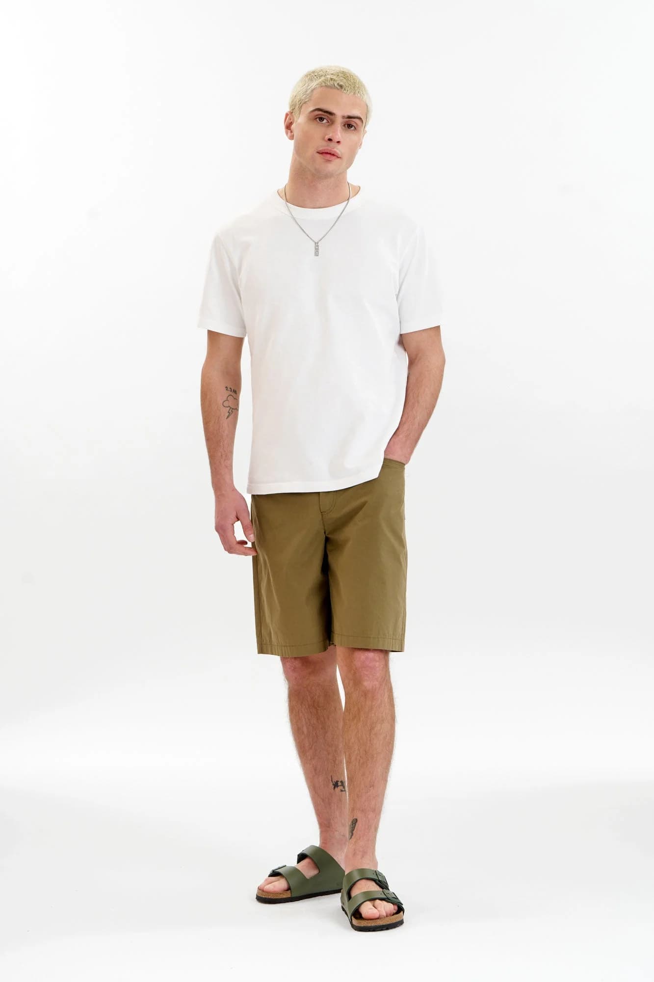 Organic Cotton Poplin Shorts - Olive – image 1
