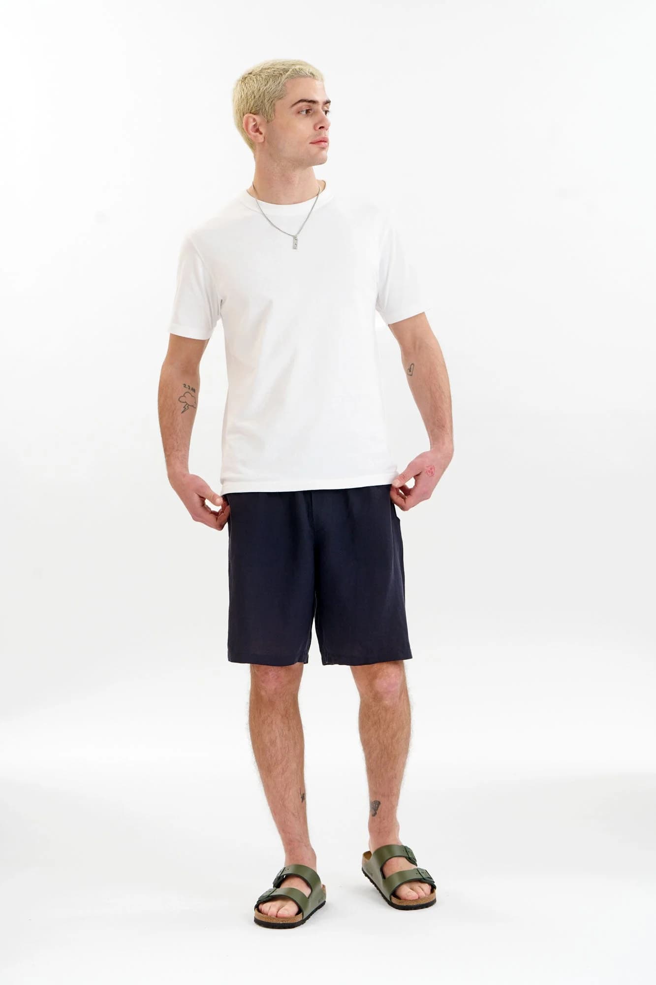 JERRY Tencel Linen Shorts - Navy