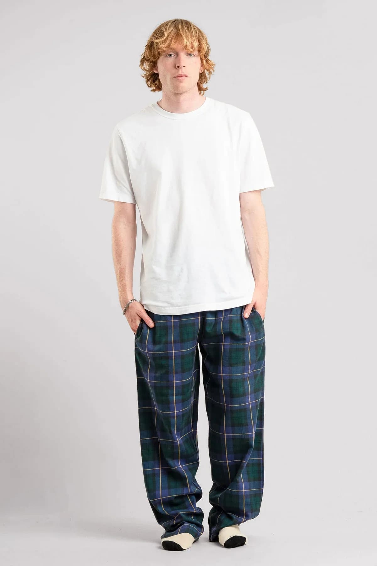 JIM JAM Mens Organic Cotton Pyjama Bottoms - Black Watch