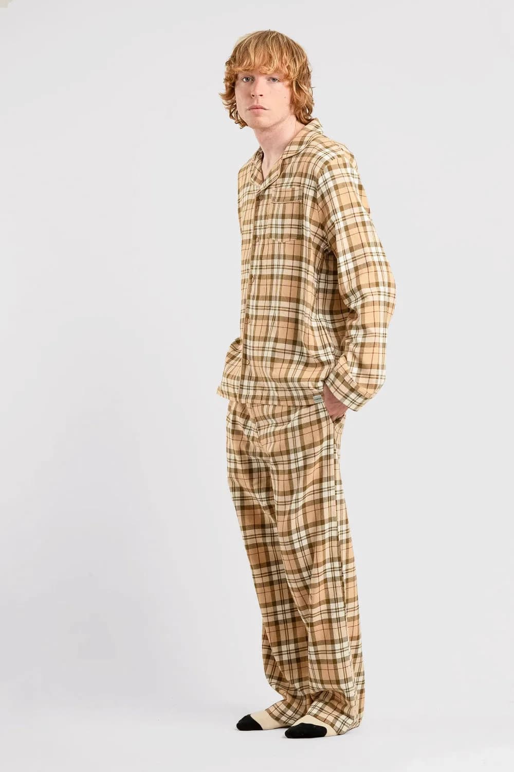 JIM JAM Mens Organic Cotton Pyjama Set - Sand