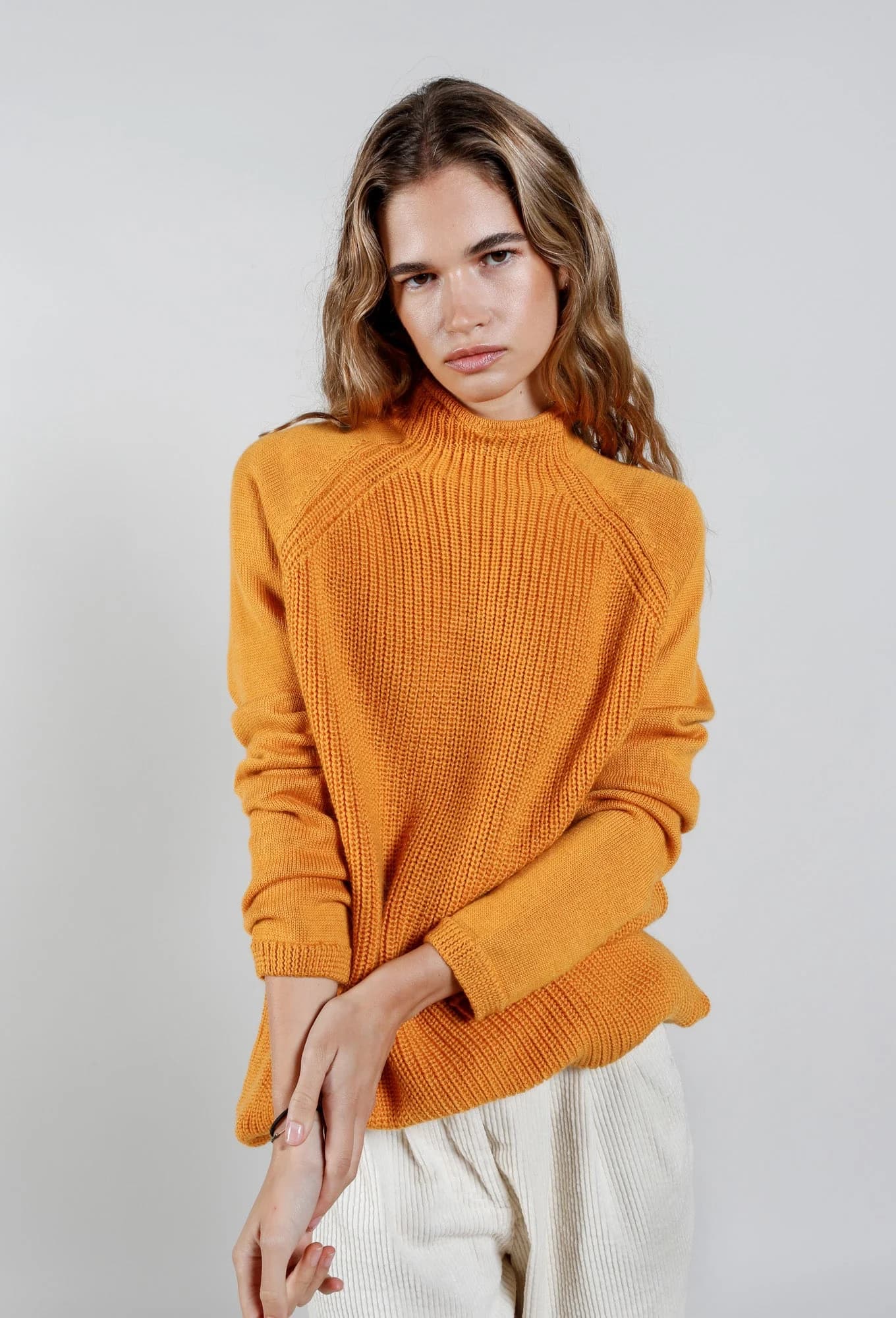 KATTY - Fine Merino Wool Jumper Mustard – image 1
