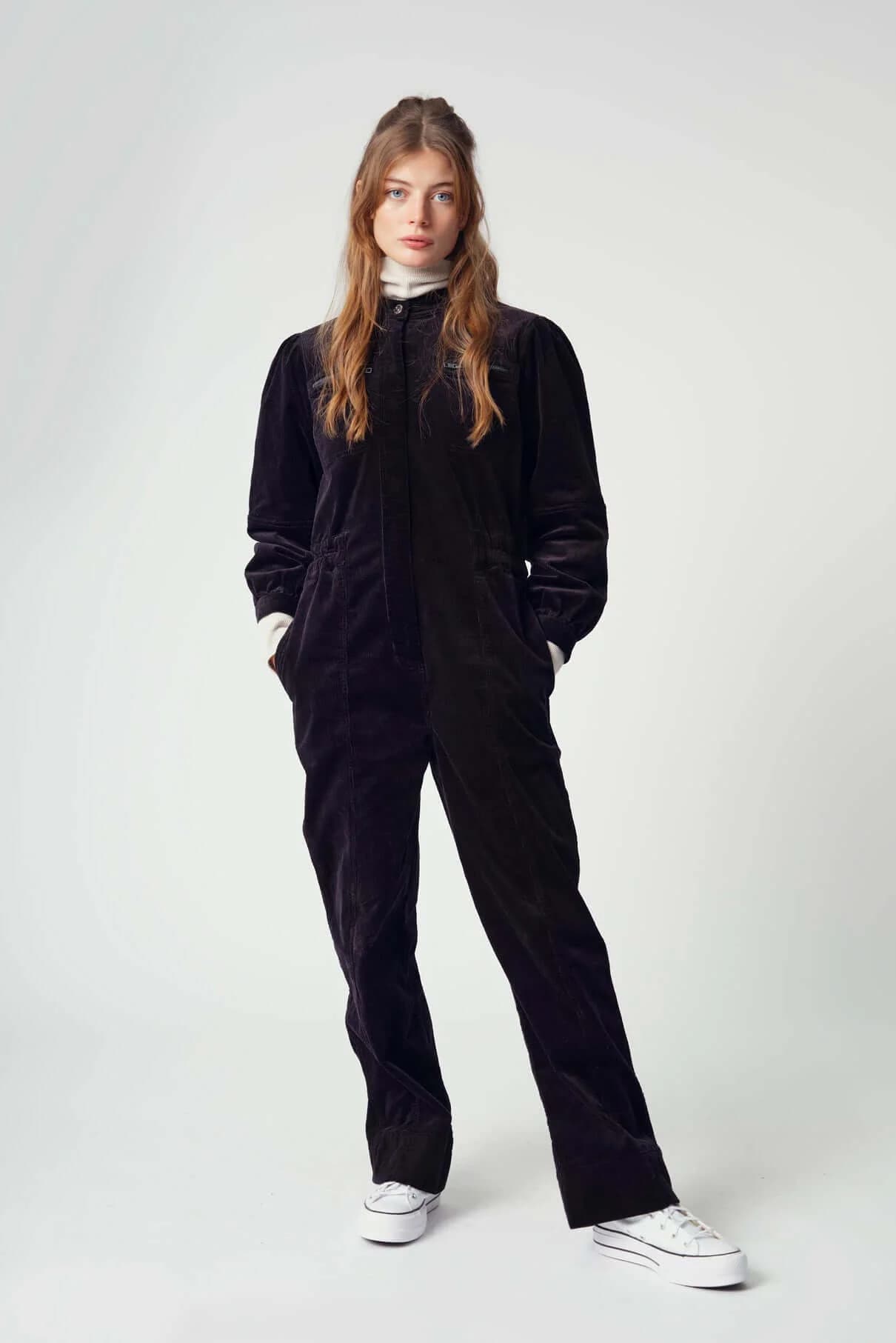 KAWA - Organic Cord Jumpsuit Black