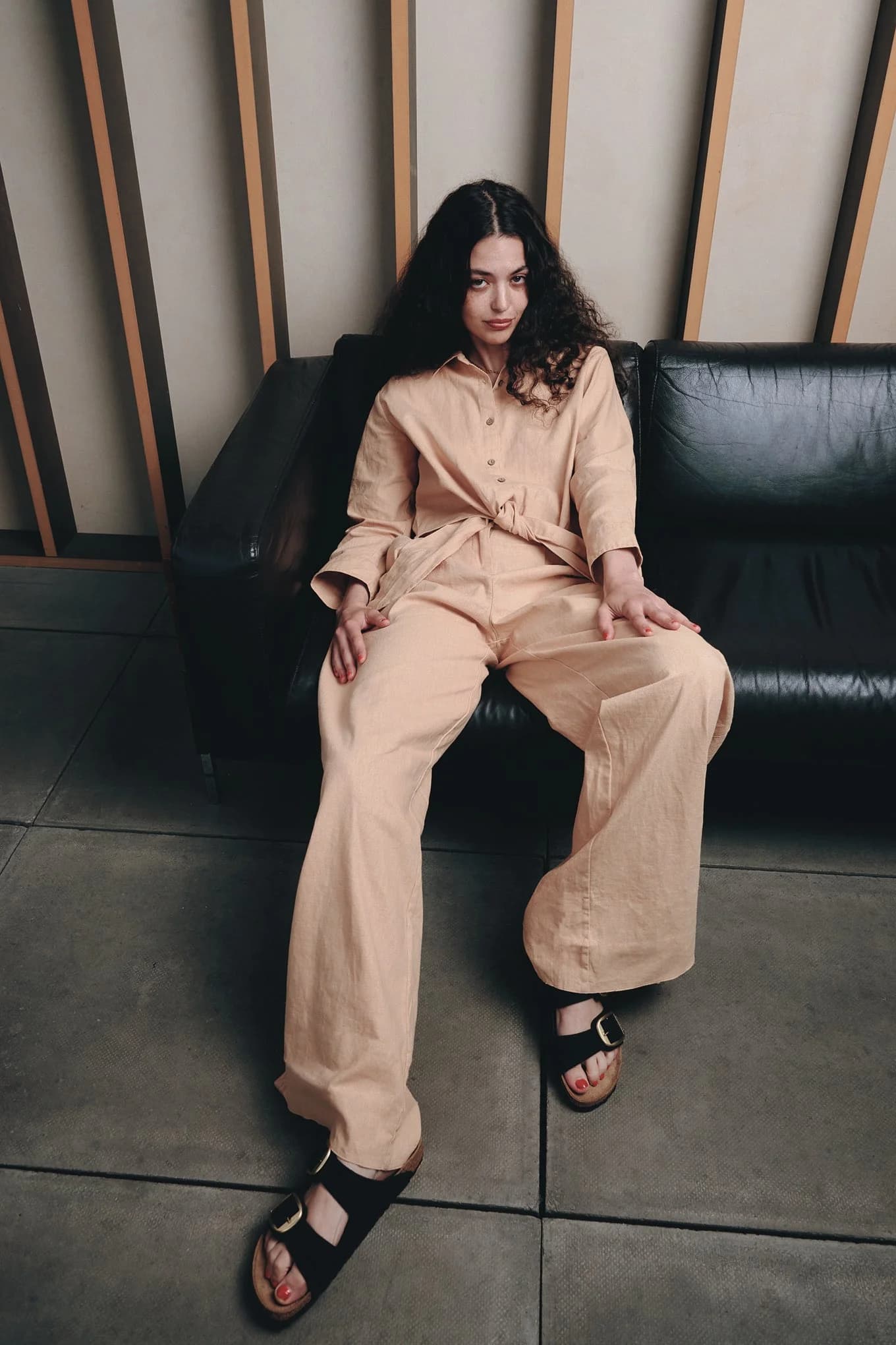 Organic Linen Cotton Trouser - Sand – image 1