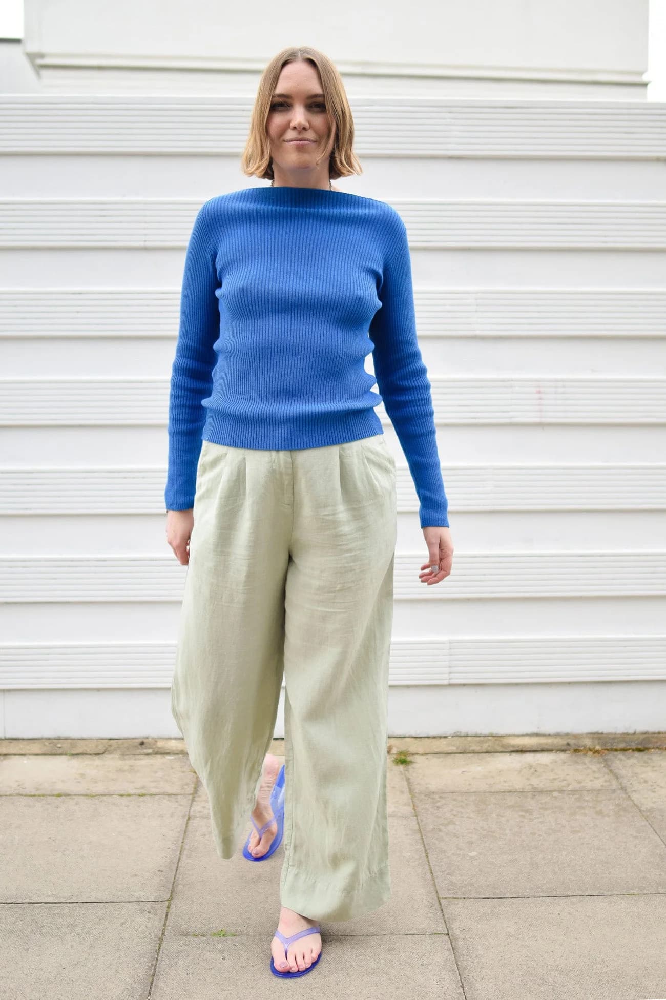 LION Wide Leg Tencel Linen Trousers - Sage