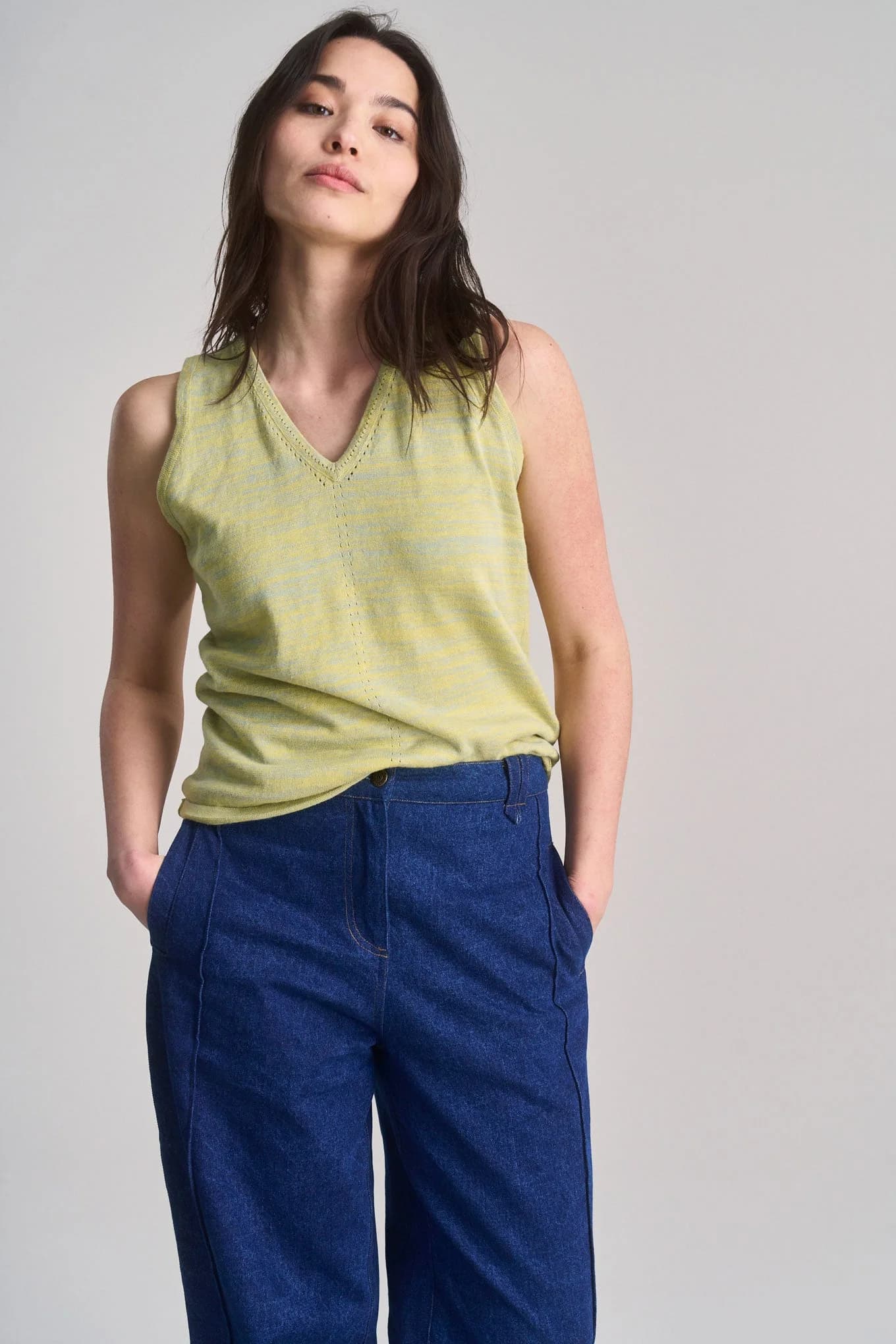 Mala Organic Linen Blend Vest – image 1