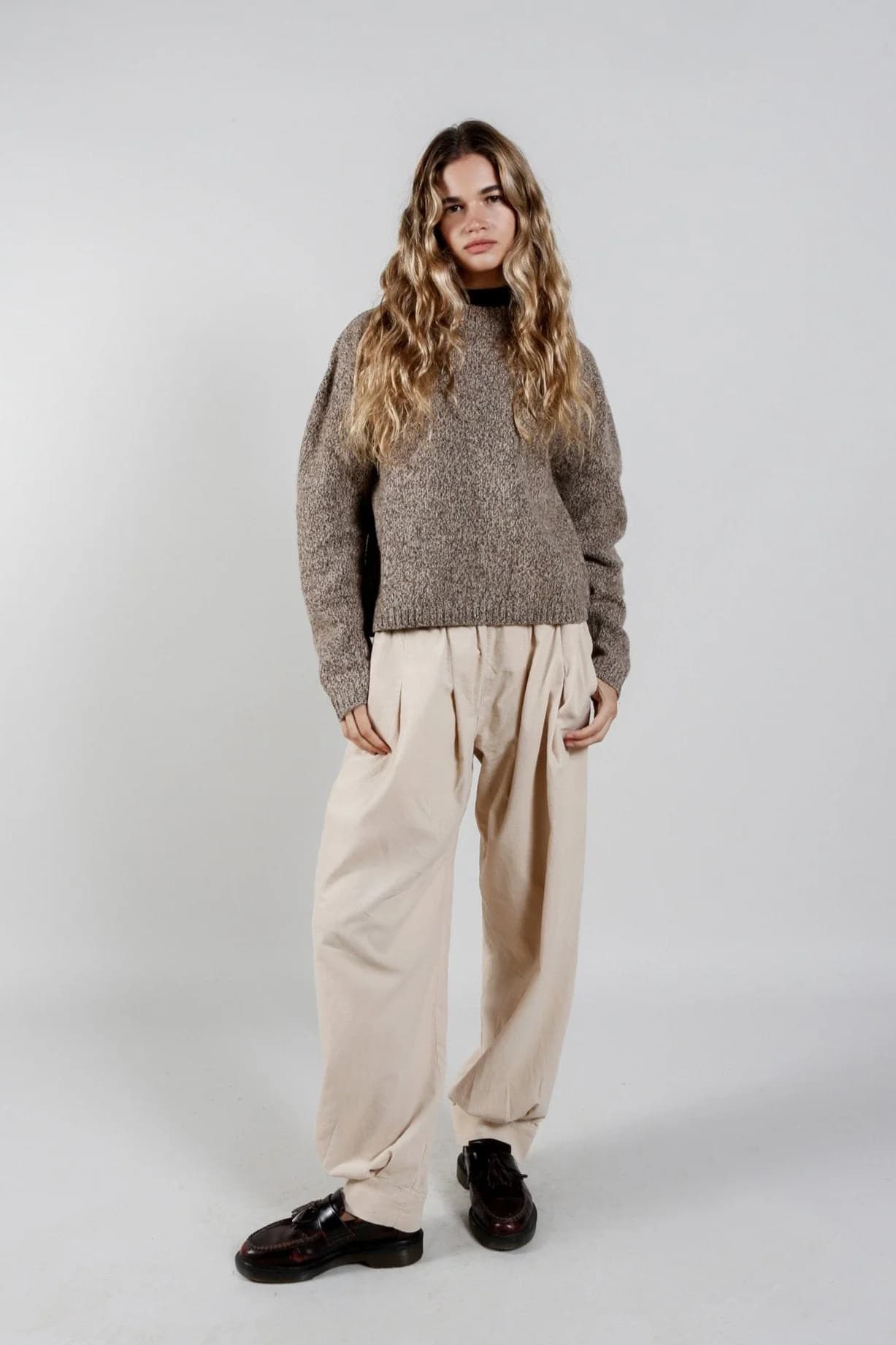 Mallory Organic Cotton Needlecord Trousers - Winter White – image 1