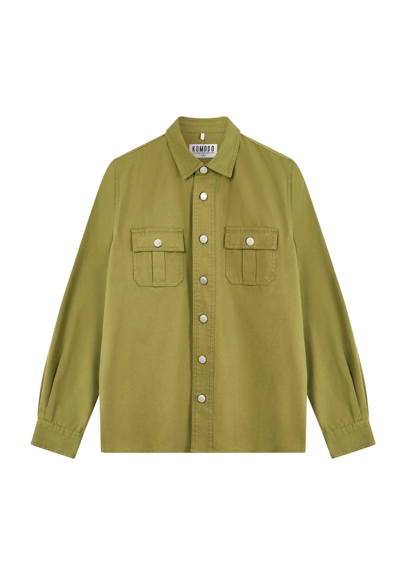 Men's Denim Overshirt in Khaki Green