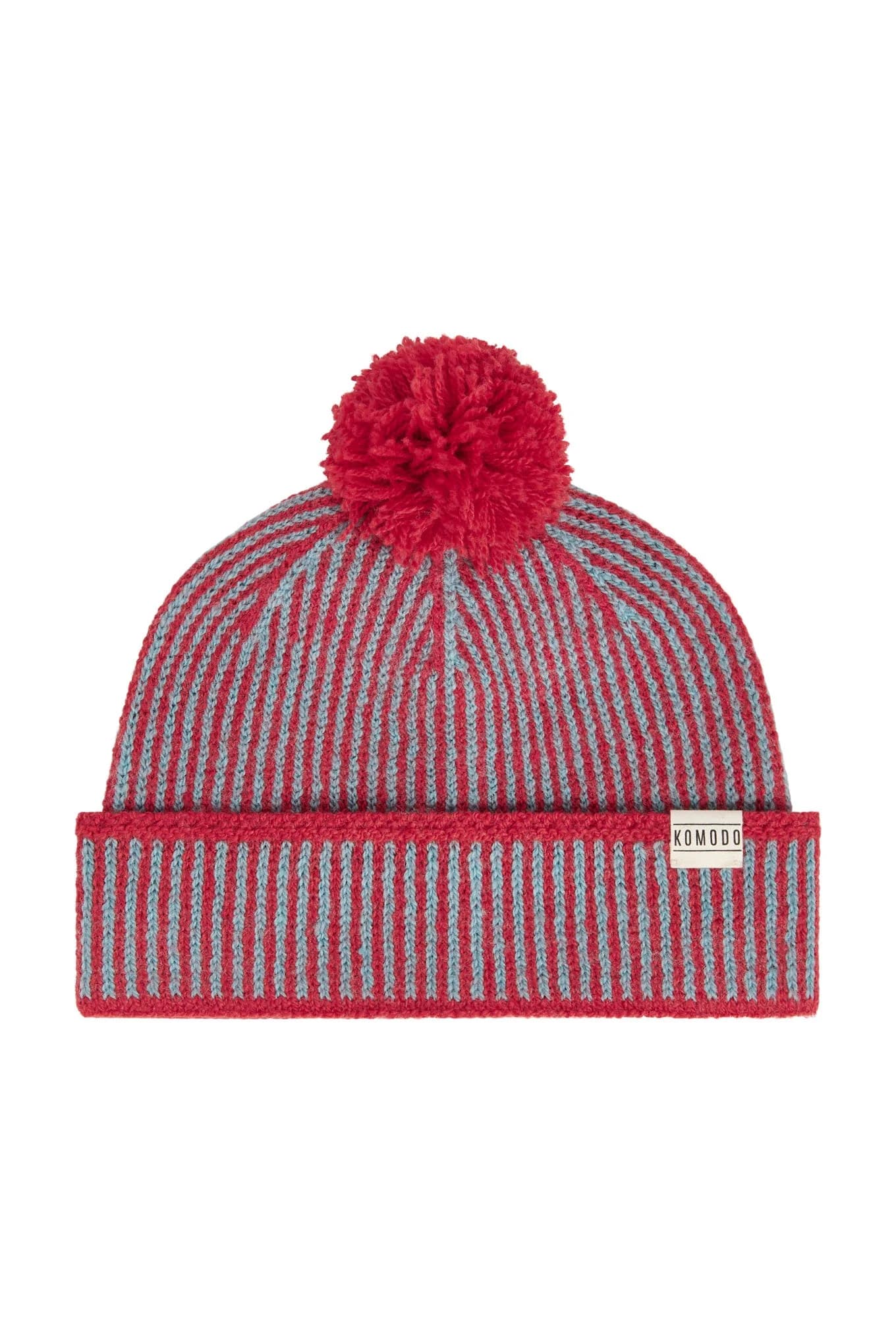 NARA Rib Knit Lambswool Bobble Hat – image 1