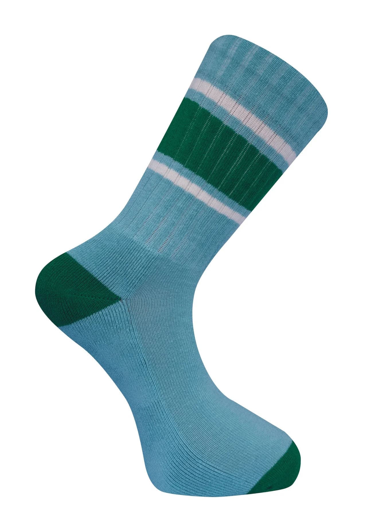 GOTS Organic Cotton Sport Stripe Socks in Teal – image 1