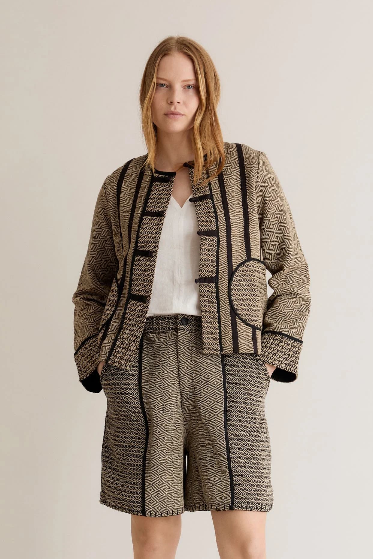 Nora Hand Loomed Cotton Patchwork Jacket – image 1