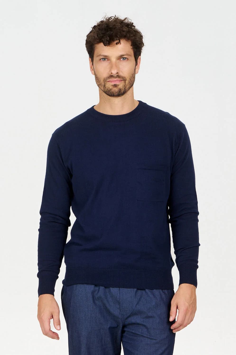 POCKET - GOTS Organic Cotton Jumper - Navy