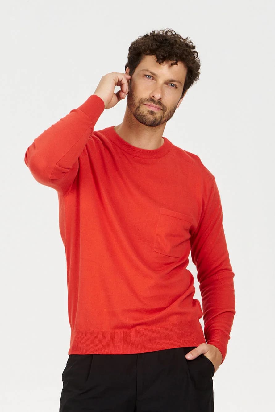 POCKET - GOTS Organic Cotton Jumper - Red