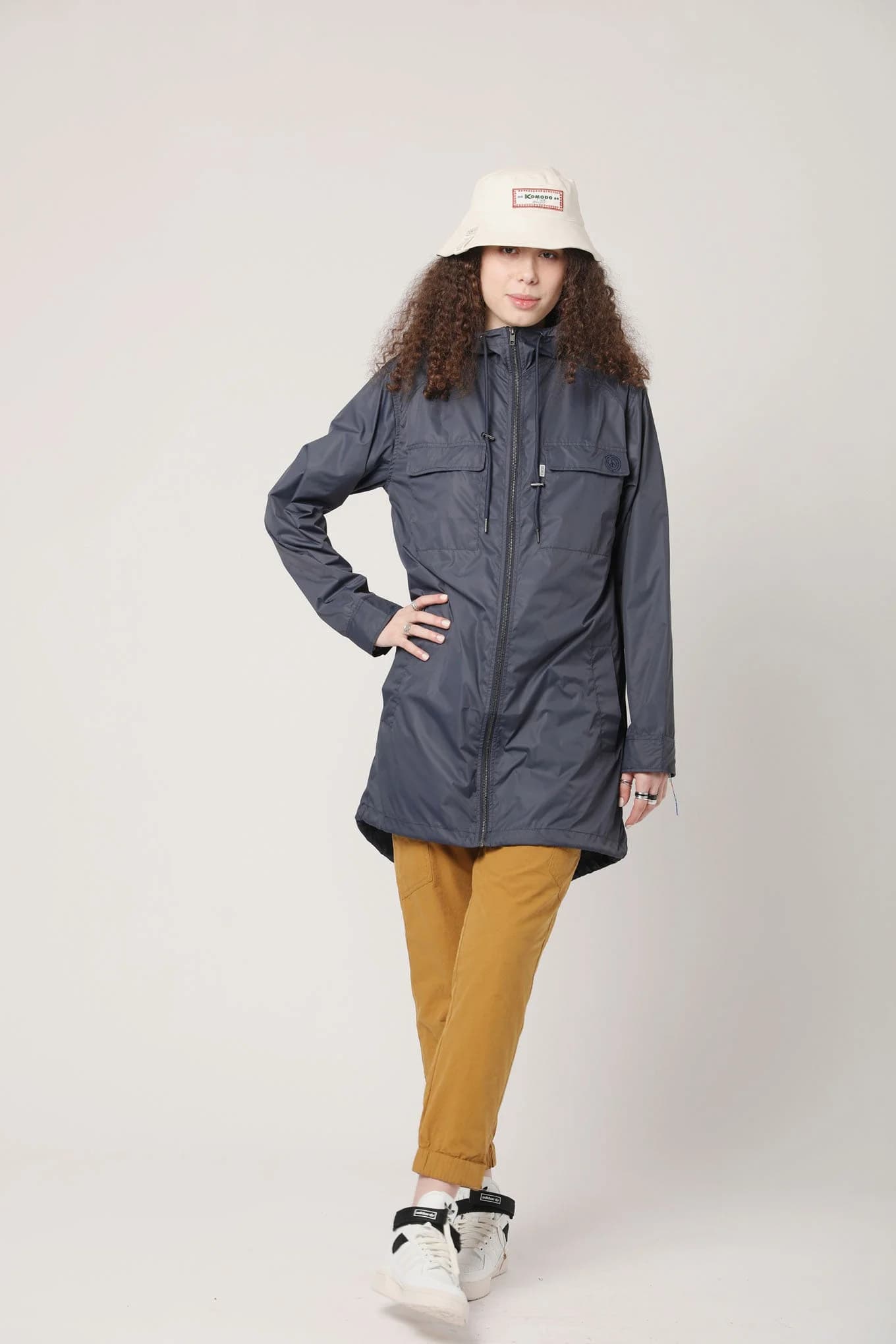 River Recycled PET Water Resistant Rain Coat Navy – image 1