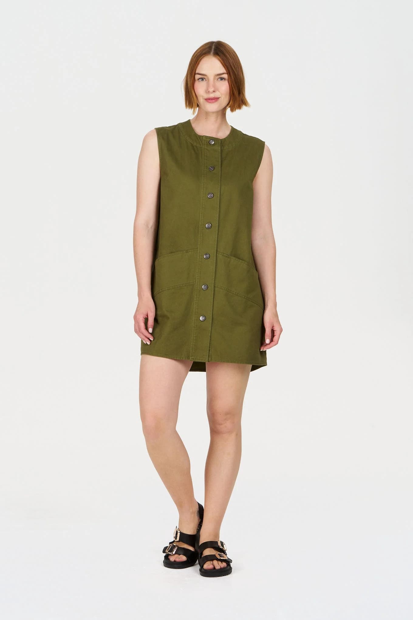 ROSIE Organic Cotton Dress - Khaki