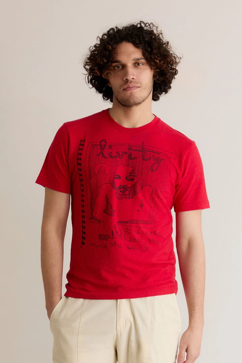 Hemp and Organic Cotton T-Shirt in Red – image 1