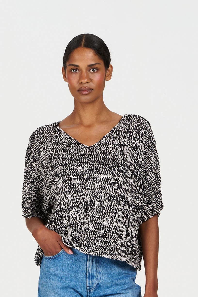 TERESA Organic Cotton Blend Jumper - Black & White