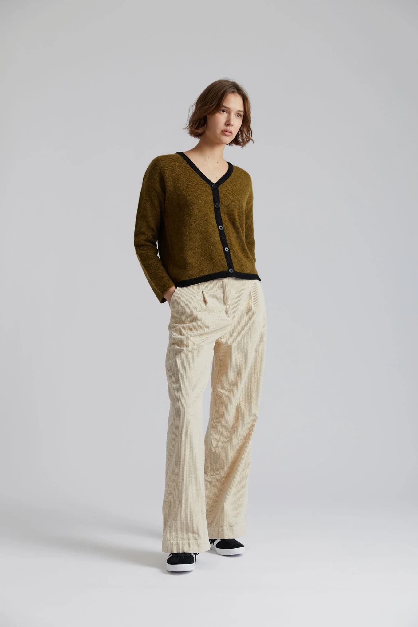TIGER - Organic Cotton Jumbo Cord Trouser Winter White