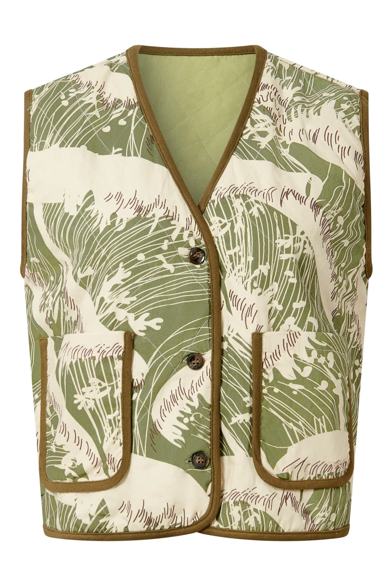 Organic Cotton Reversible Gilet - Sage / Green – image 1