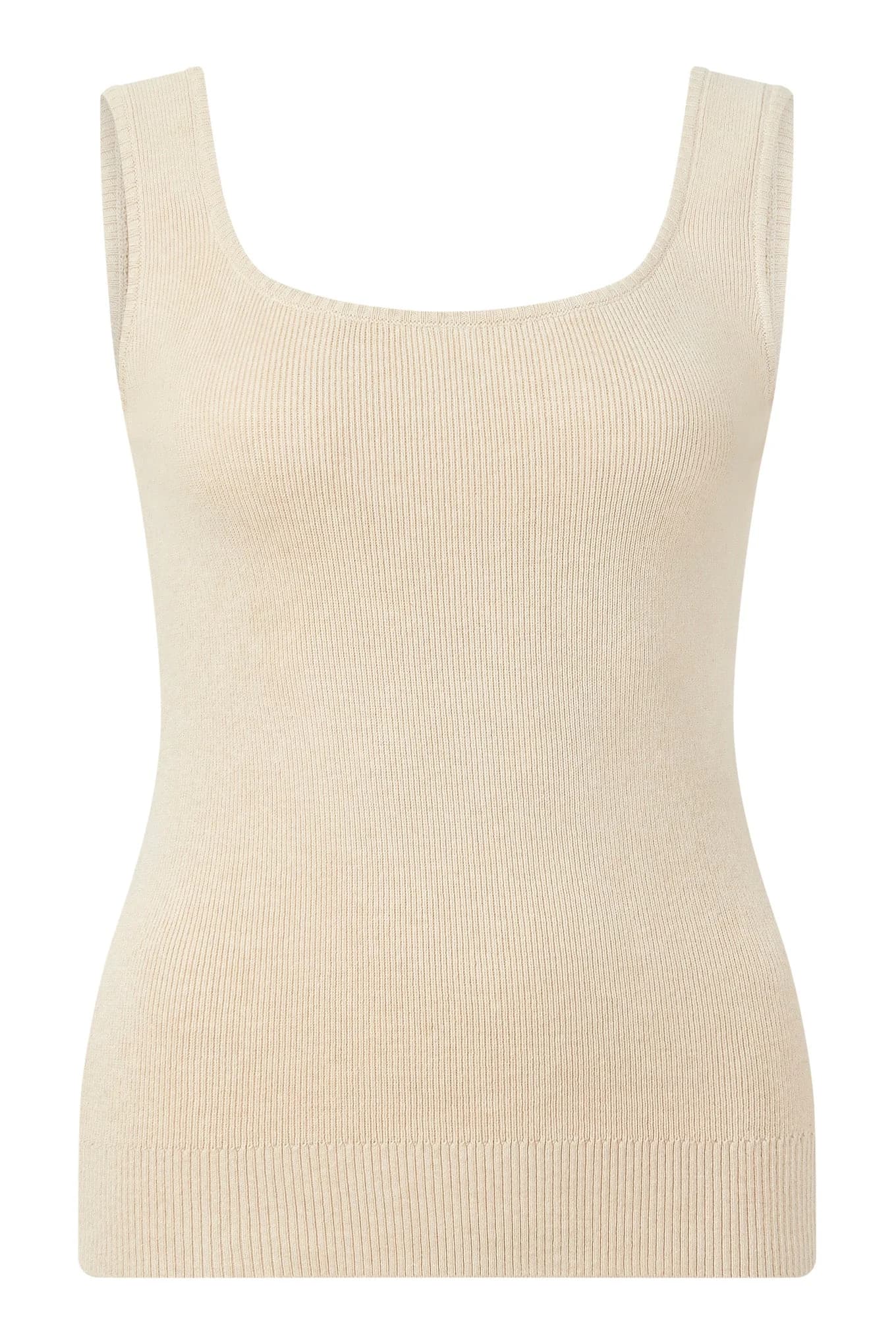 Organic Cotton Ribbed Vest - Sand – image 1