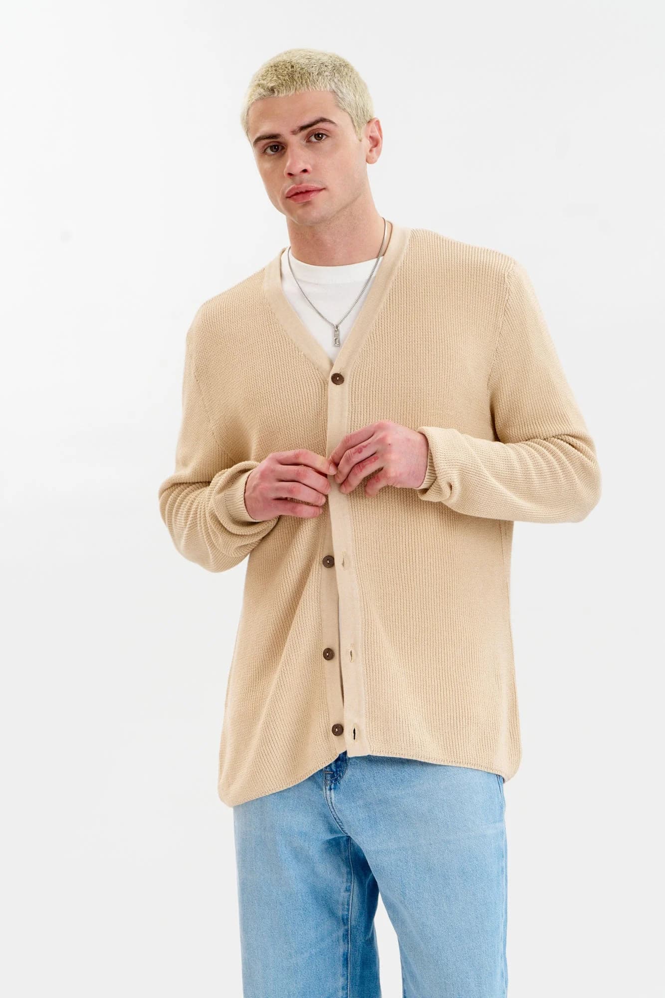LUCAS Organic Cotton Cardigan - Cream