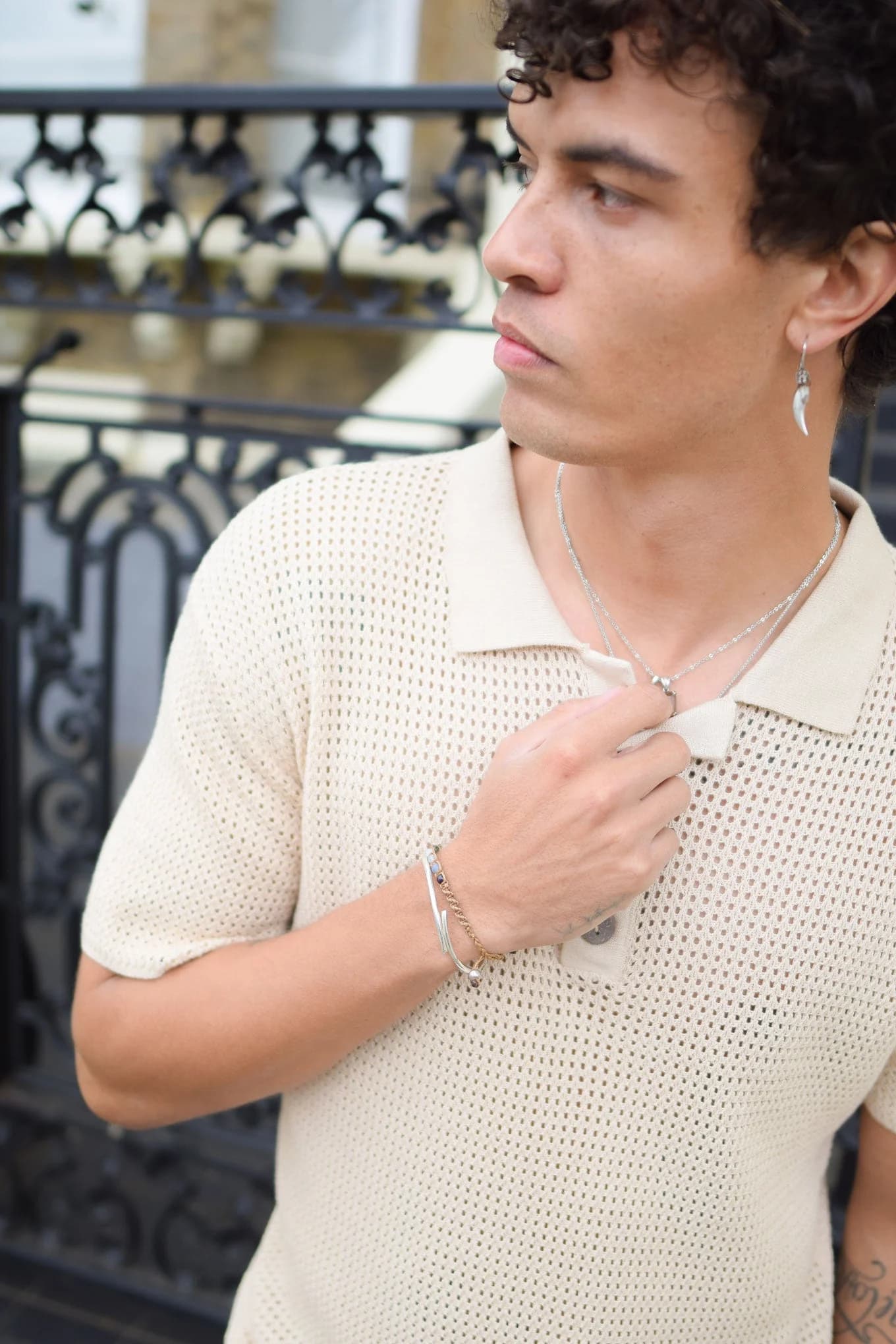 OLIVER Organic Cotton Knit Polo - Cream