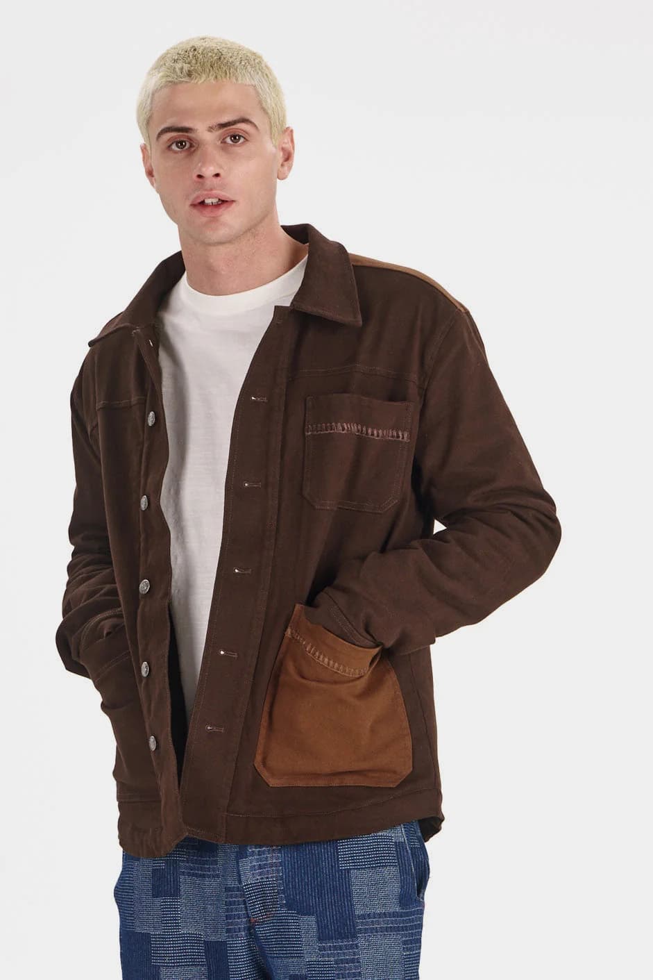 Christophe Fleece Lined Organic Cotton Coat - Chocolate – image 1