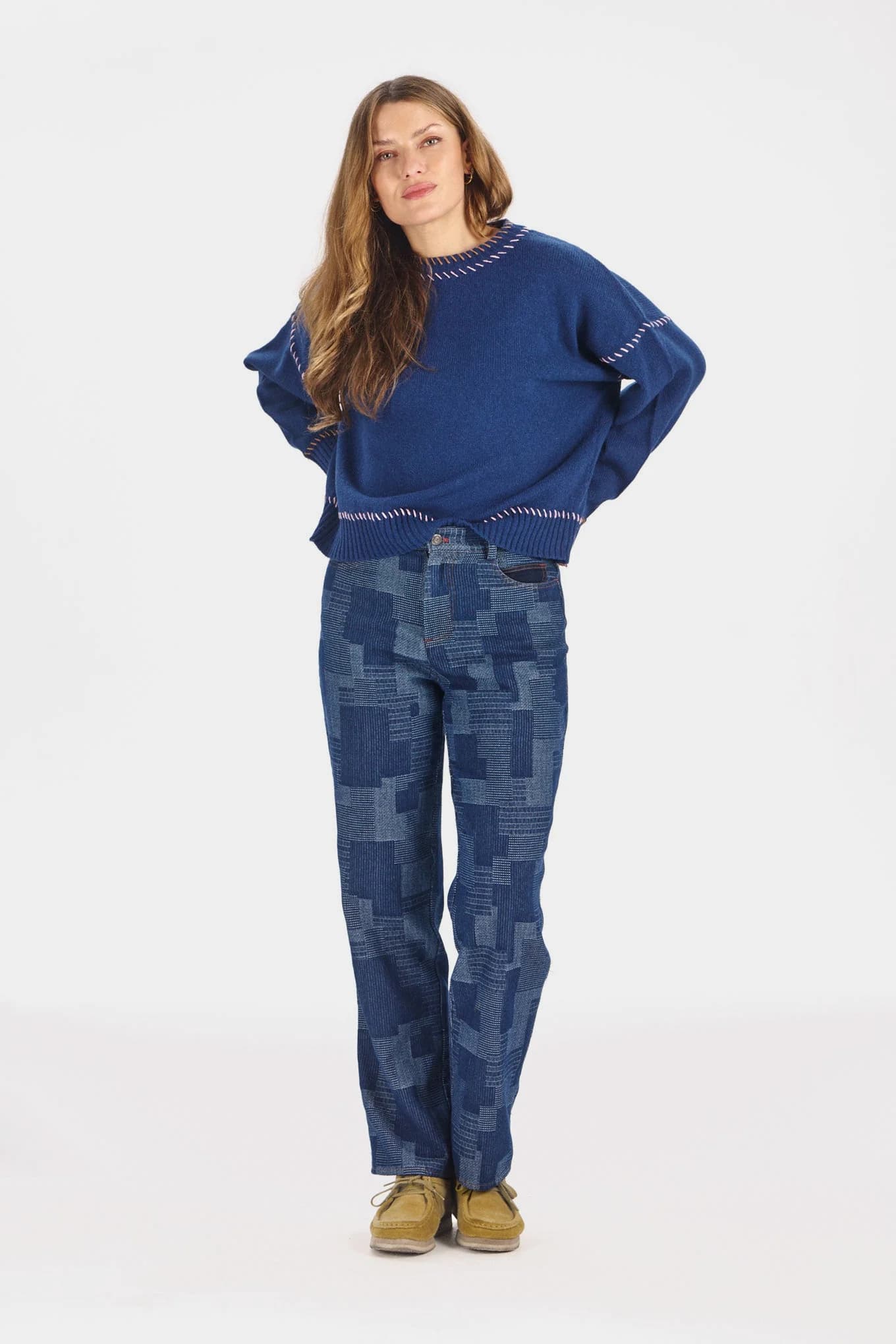 Ciara Organic Cotton Trousers - Artisanal Denim – image 1