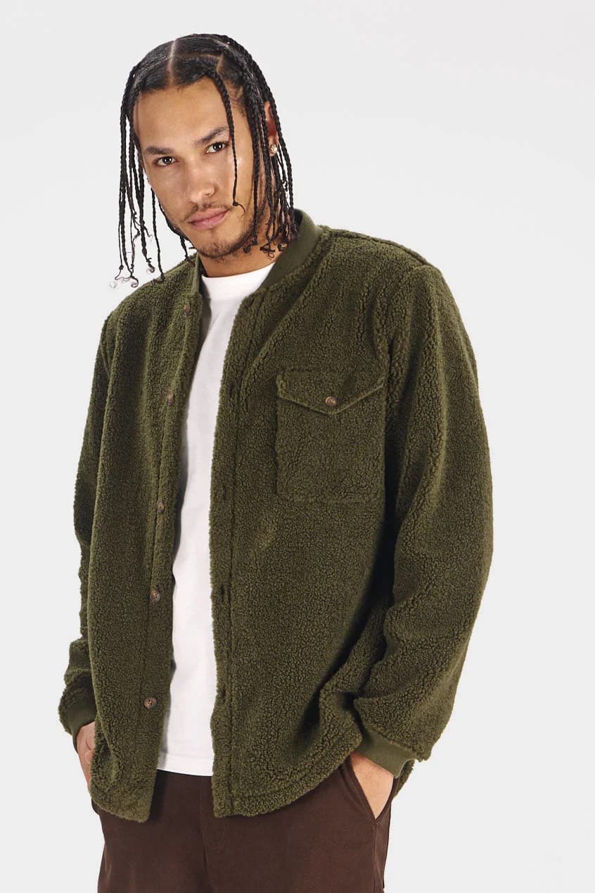 COLE Recycled Fleece Overshirt - Khaki – image 1