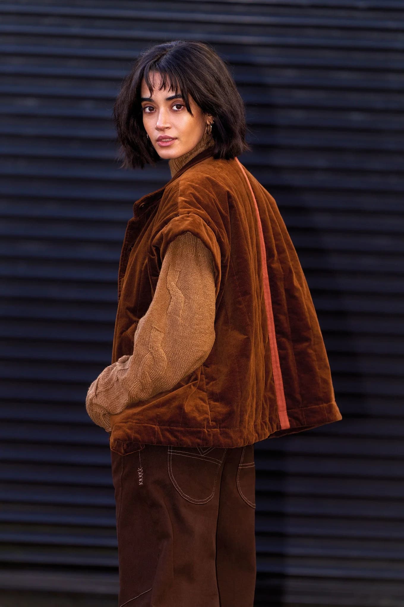 DAZE Organic Cotton Cord Gilet - Chestnut – image 1