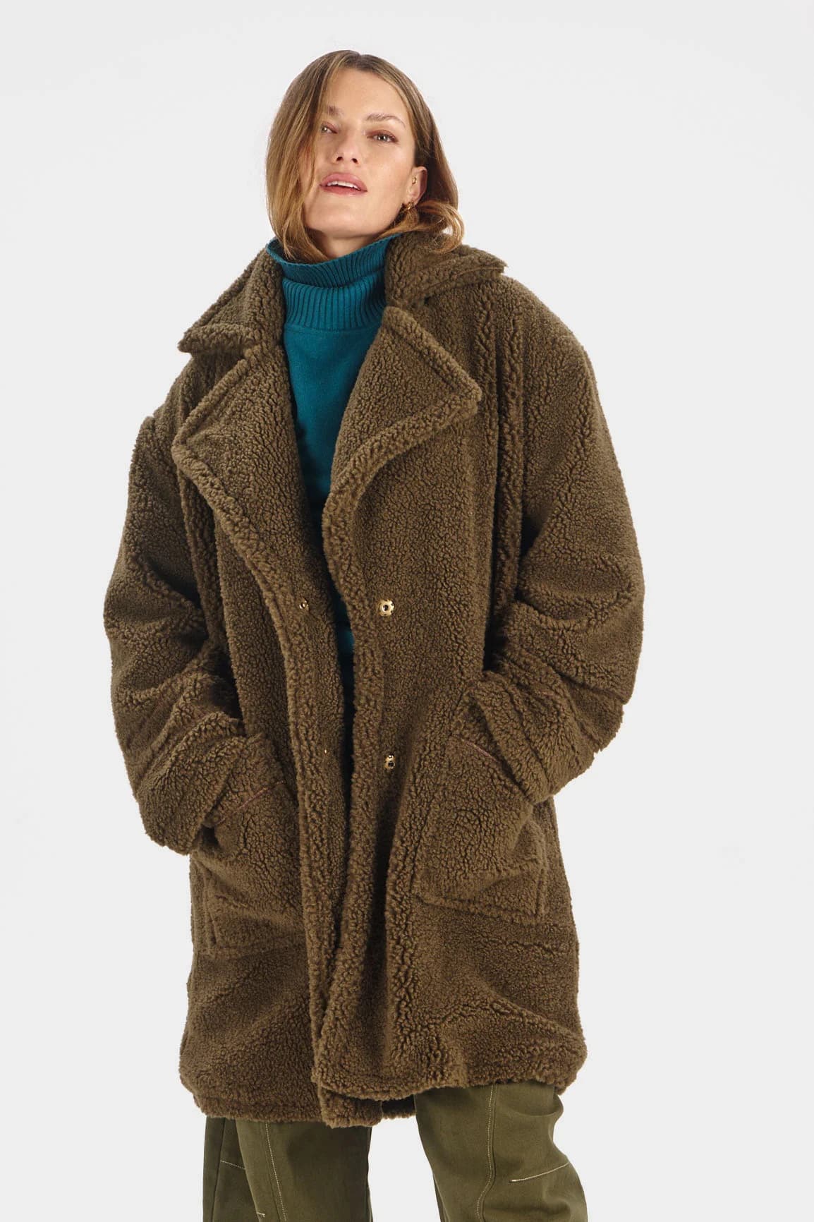 Recycled Fleece Trench Coat – image 1