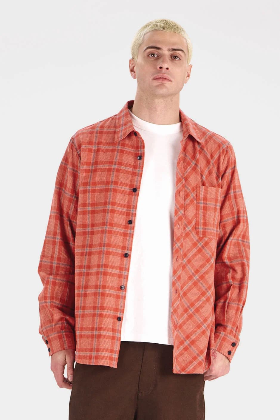 Dylan Organic Cotton Flannel Shirt - Red & Navy Check – image 1