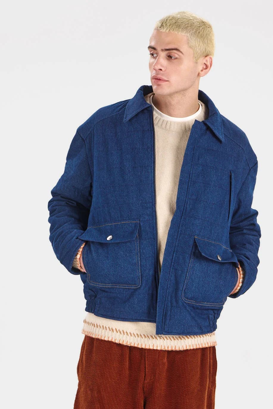 Frankie Quilted Organic Cotton Jacket - Denim – image 1