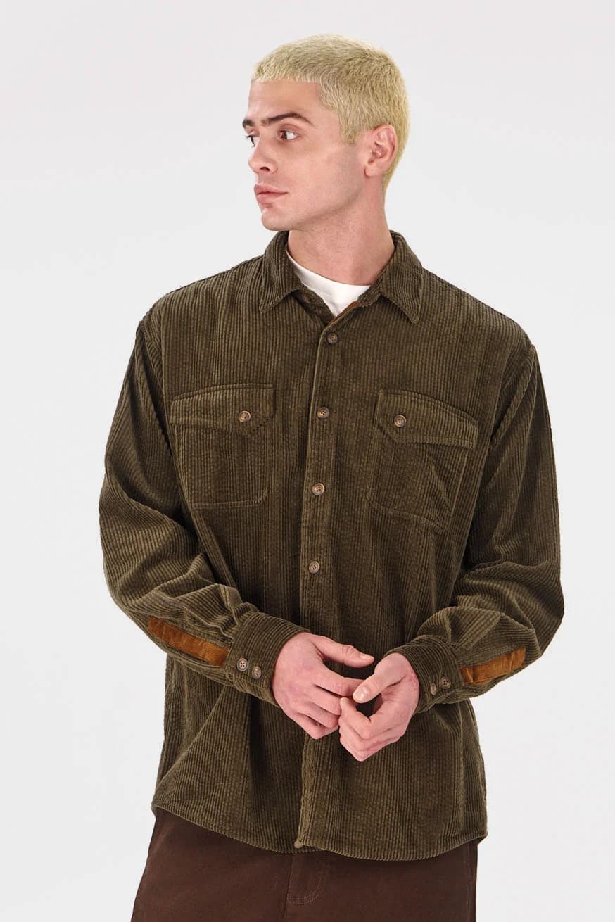 Karda Organic Cotton Corduroy Overshirt - Khaki – image 1