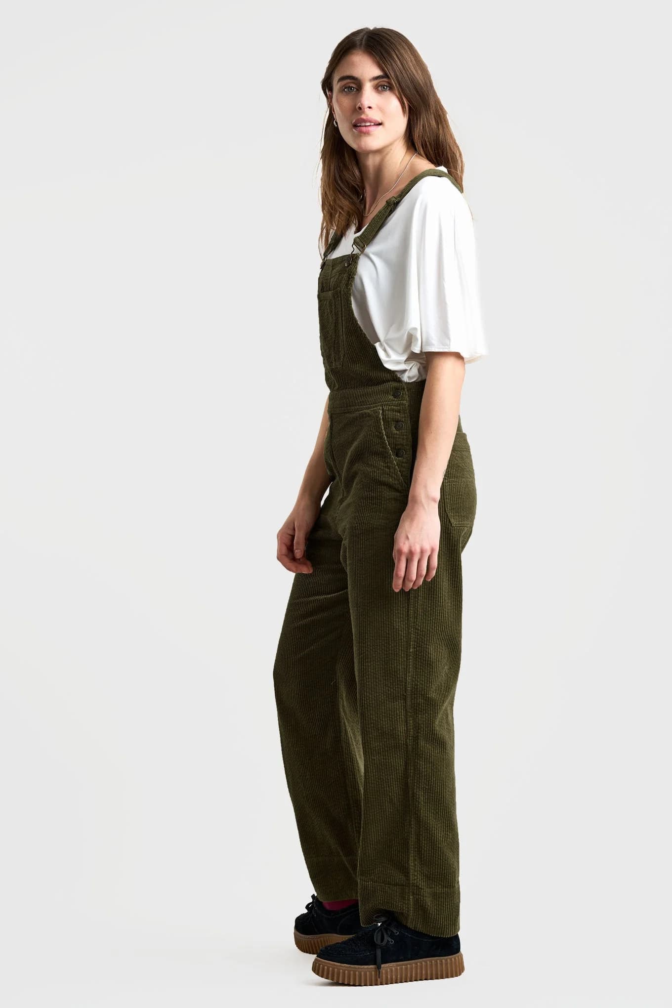 LENI Organic Cotton Corduroy Dungarees - Khaki – image 1