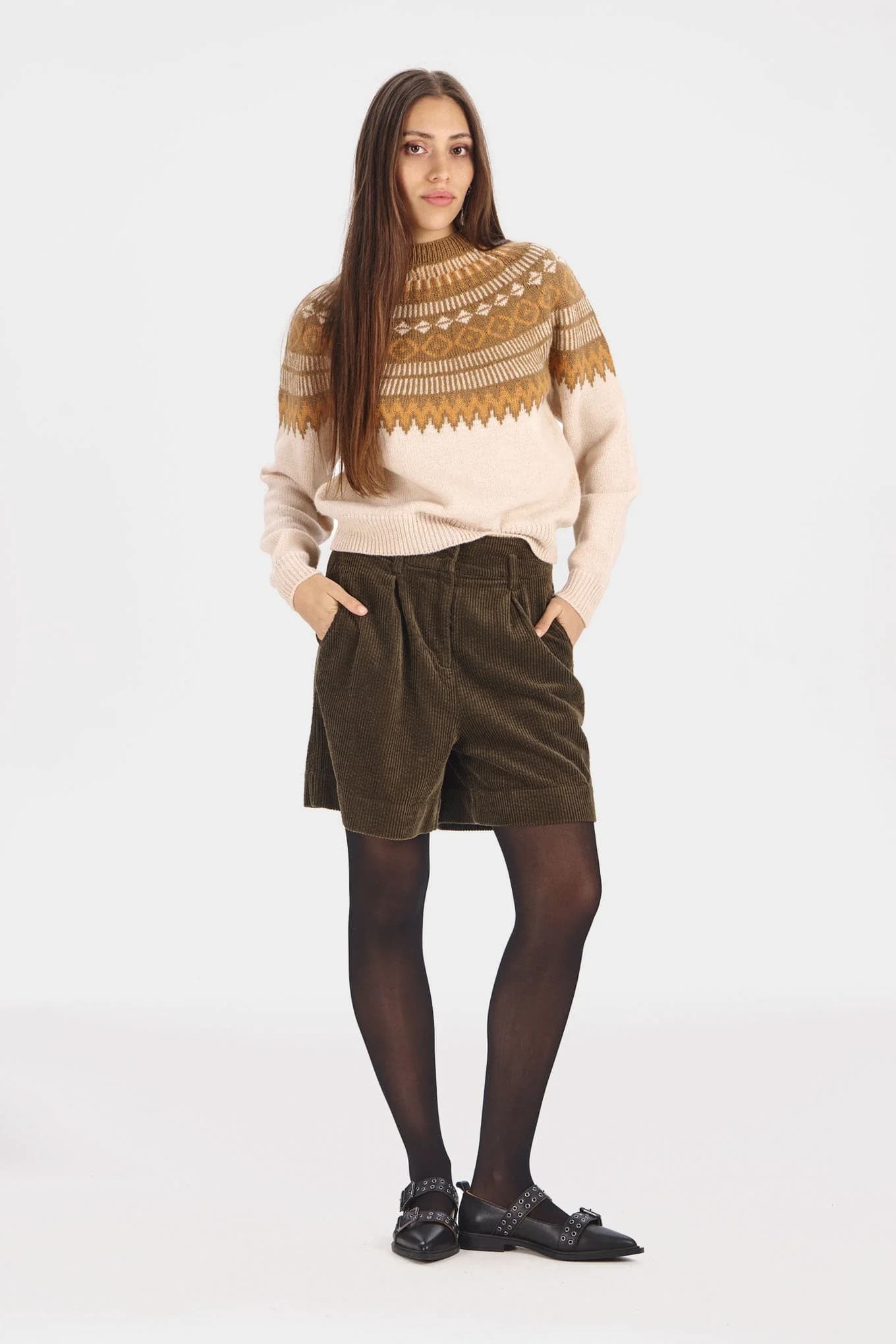 Organic Cotton Corduroy Shorts - Khaki – image 1