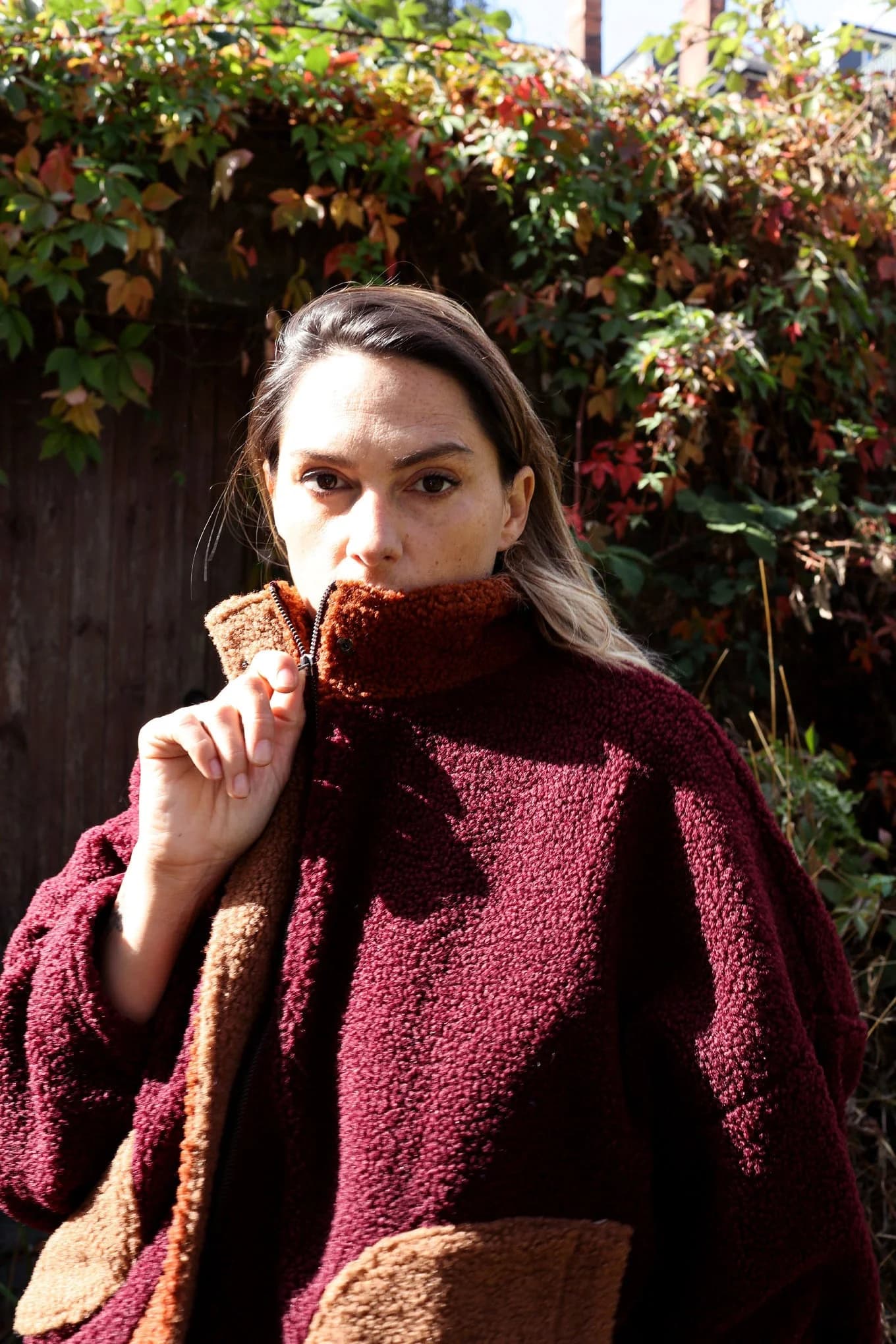 Lydia Recycled Fleece Jacket - Wine – image 1