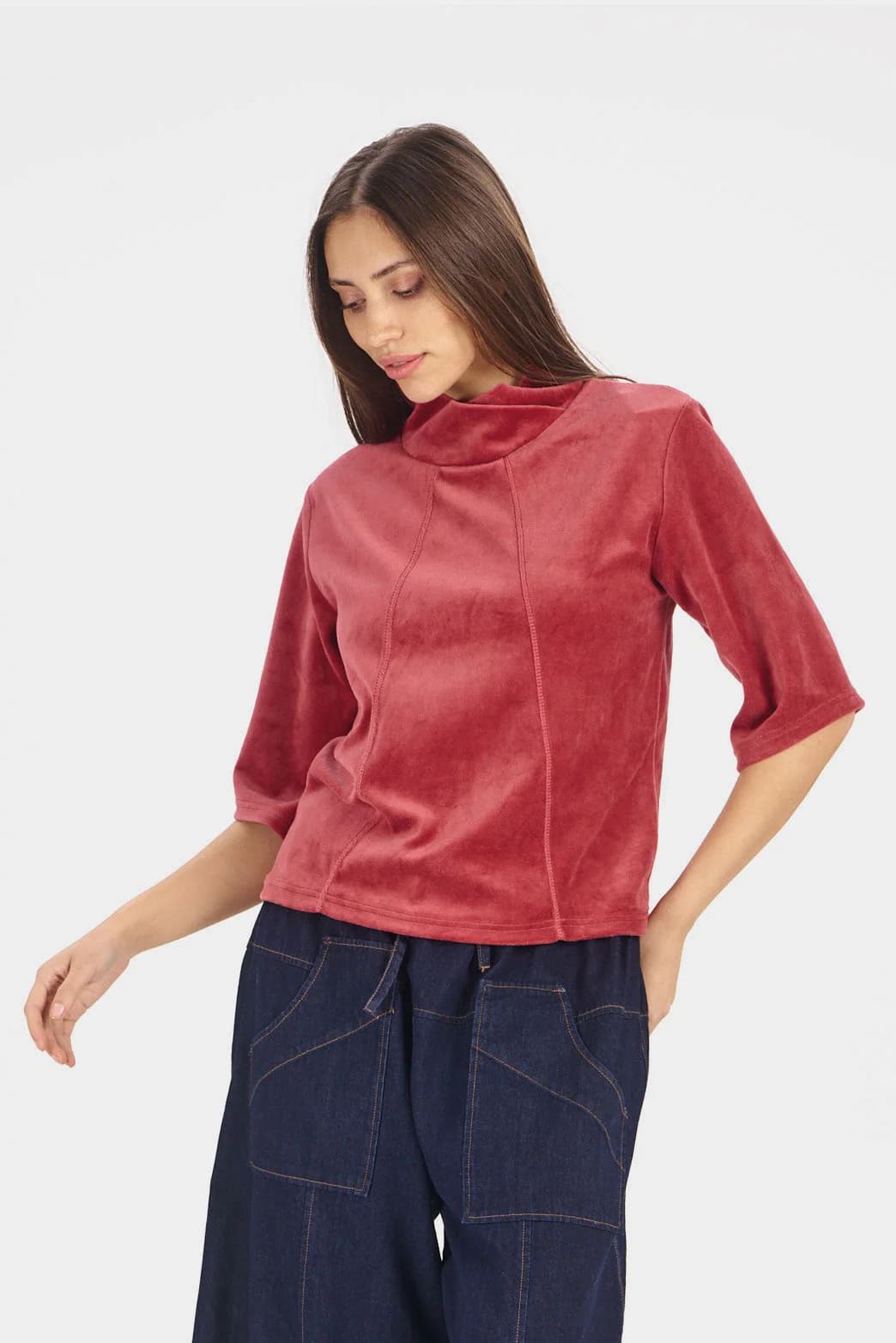 Smoke Organic Cotton Velvet Top - Rose – image 1