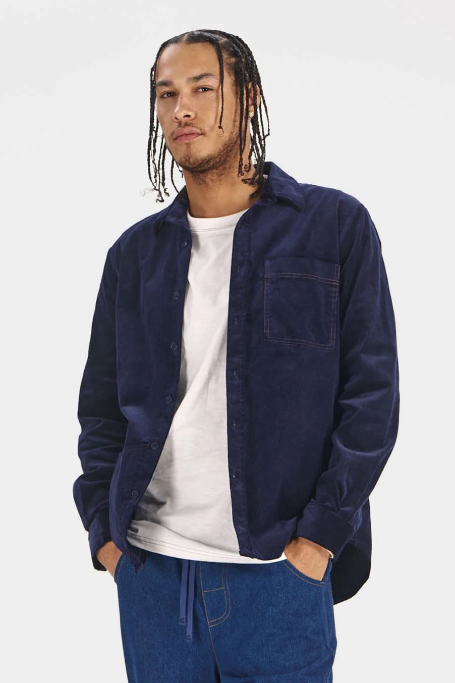 Oscar Organic Cotton Cord Overshirt - Navy – image 1